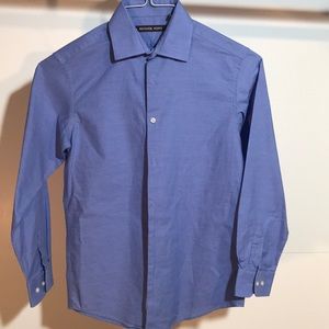 Michael Kors Boys Blue Cotton Long Sleeve Dress Shirt Size 14 worn once